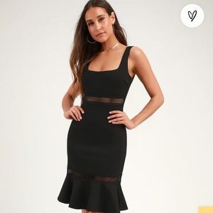 lulus black midi crochet dress